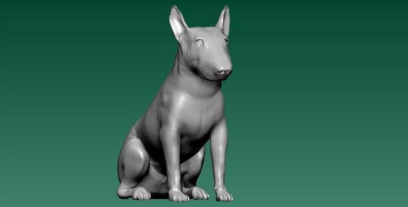 Luna bull terrier Dog - statue - 3D print