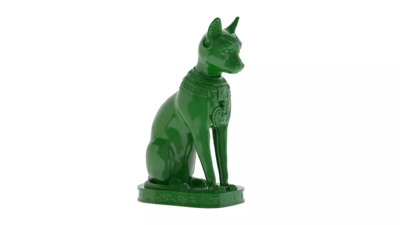 Ancient Egyptian Cat Statue Black 3D Print