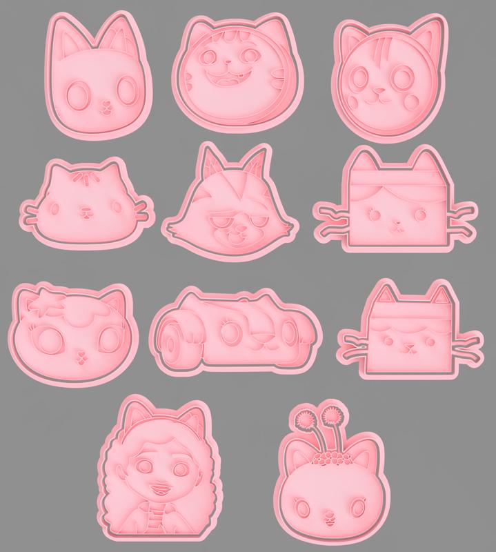 GABBY'S DOLLHOUSE COOKIE AND FONDANT CUTTERS