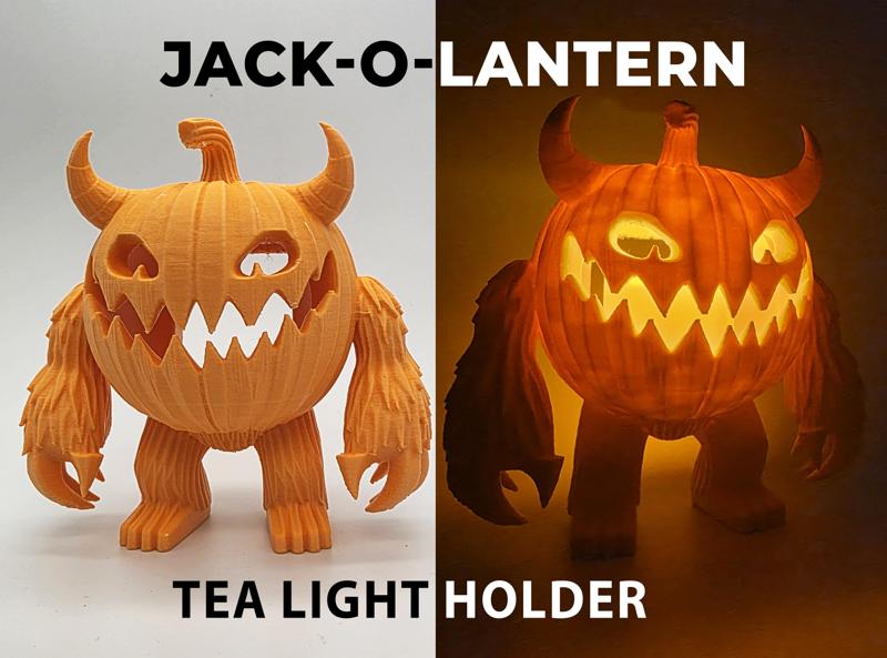 Jack-o-Lantern Monster LED Tea Light Holder