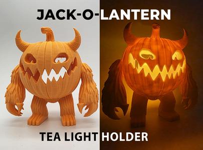 Jack-o-Lantern Monster LED Tea Light Holder