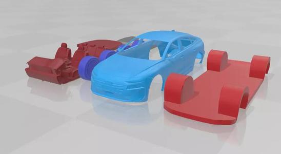 Audi A6 Sportback e-tron 2025 - Separate Parts STL Model