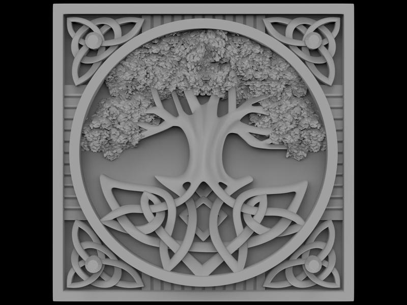 3D Model STL File for CNC Router/Laser & 3D Printer Celtic Tree of Life