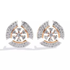 Diamond Studs Earrings 360 animation renders 3dm stl details