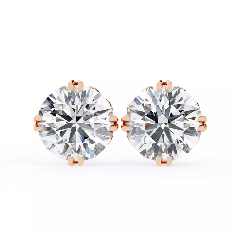 Diamond Studs Earrings 360 animation renders 3dm stl details