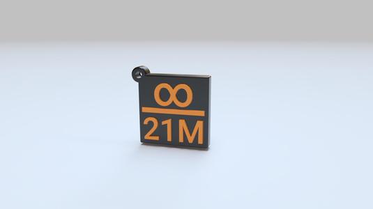Bitcoin Keychain - Block "Everything by 21M"