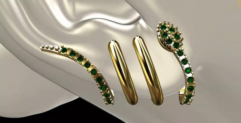 Green Serpent Earring