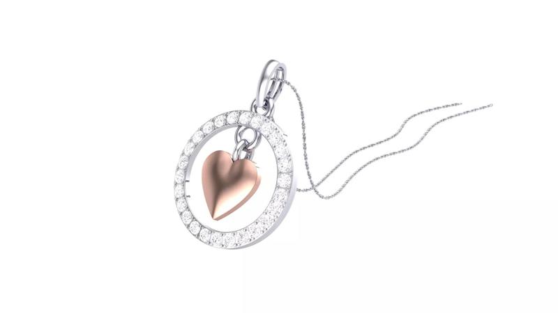 Cute heart charm pendant
