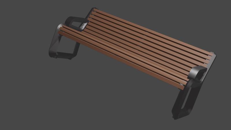 N scale model bench