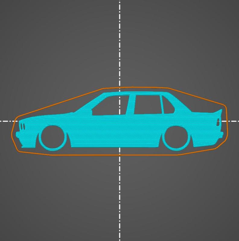 BMW E30 Sedan M-Tech key silhouette