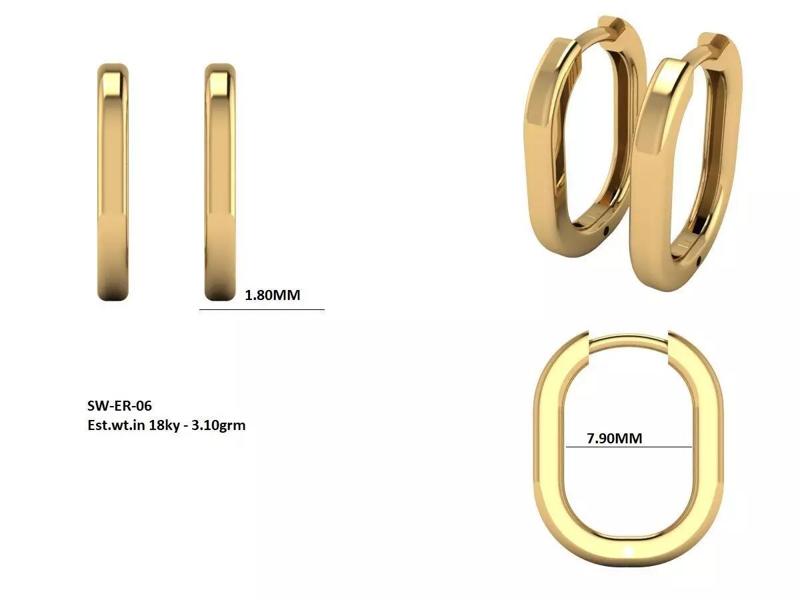 gold hoop earring 3d model