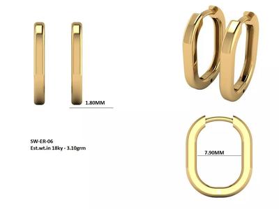 gold hoop earring 3d model