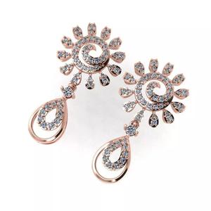 light Wight white gold diamond Earring-Nk-69ER