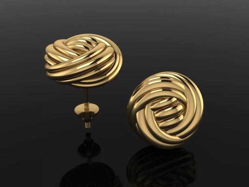 Rope Knot Ball Earring SIZE 13mm