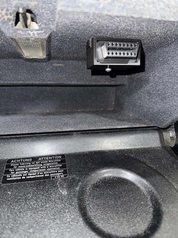 BMW E36 obd2 port in glovebox