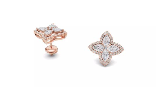 Floral Diamond Stud Earrings For Women