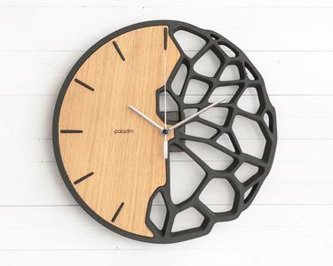 "KLETKA 3.1" STL Wall Clock Hybrid DIGITAL DESIGN for 3D Printing and Laser Cutting