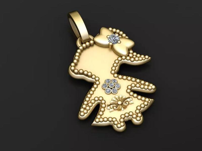 twin girl pendant  3D printable model