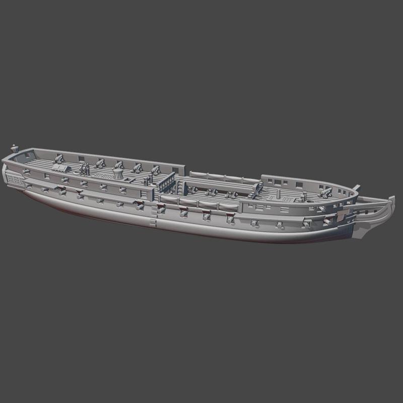 ES Spanish Frigate Flora (40 guns), 1795-1812 & Blender Exporter, AOA-ES-14