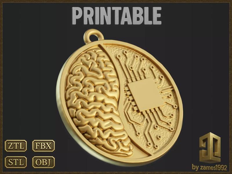 Stylized Brain Network Pendant