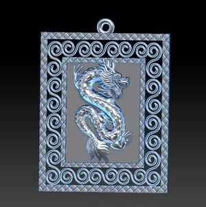 Custom Chinese Dragon Pendant  3D Print 3D print model