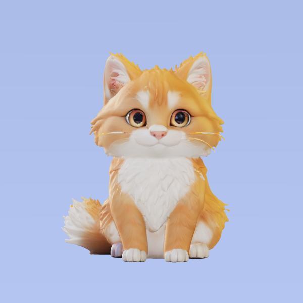 Cute Orange Norwegian Forest Cat Breed