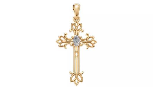 Cross with Oval diamond