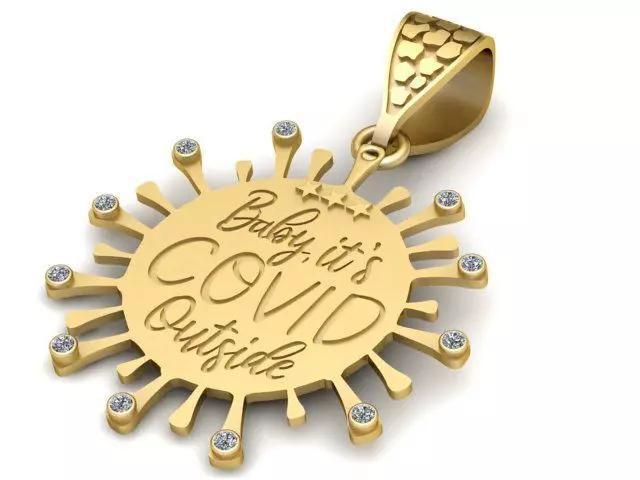 COVID VIRU S  PENDANT 3D PRINTABLE MODEL