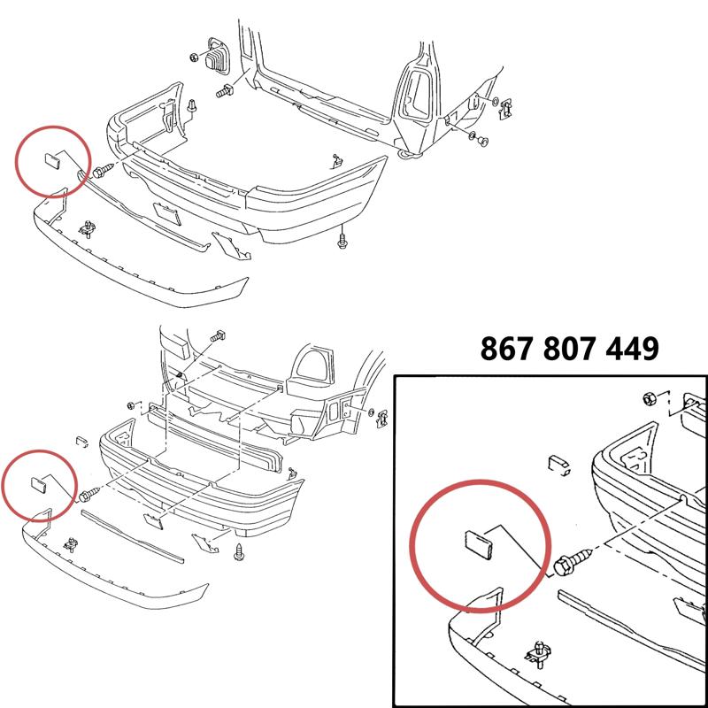 Rear bumper protection cap 867807449 / 867807449B41