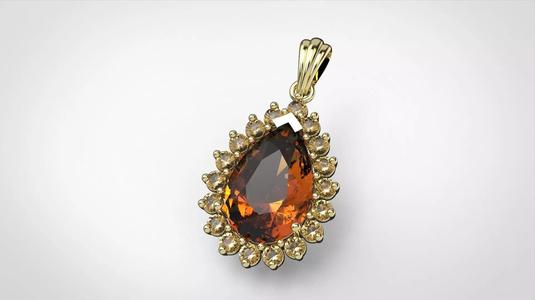 Cluster  Pear  Citrine  Pendant