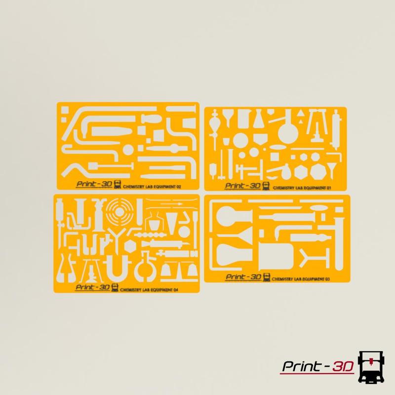 Chemical Laboratory Equipment (Complete Bundle) - Drawing Stencil/Template