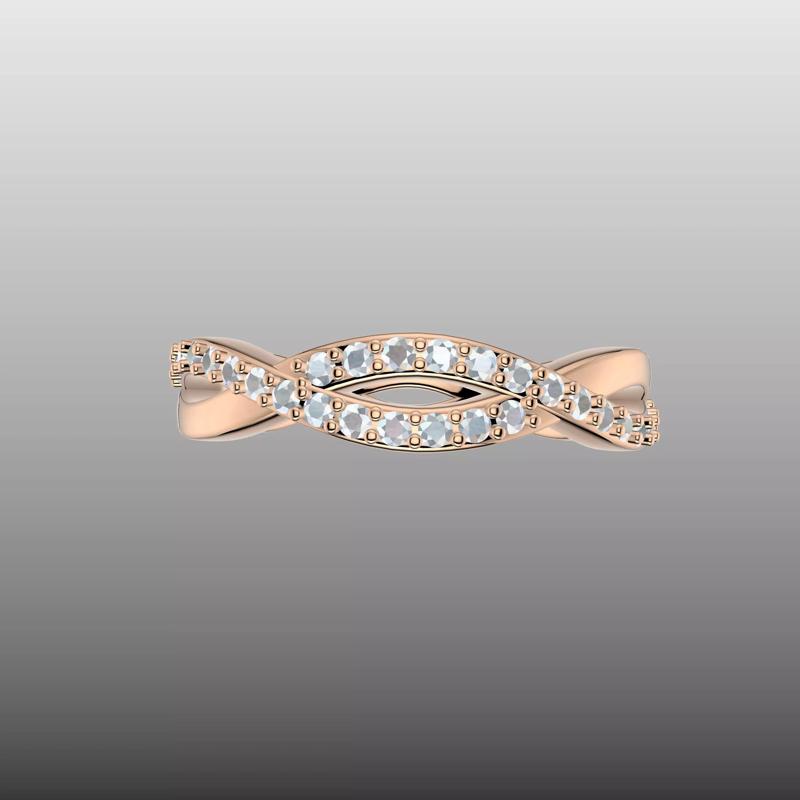 Criss Cross Wave Diamond Ring