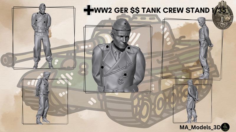 ww2 german tank crew stand 2 1_35