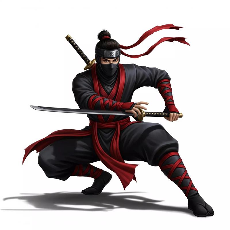 Anime Style Ninja Warrior Pose