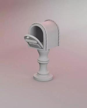 Vintage Mailbox on Pedestal Stand with opening door