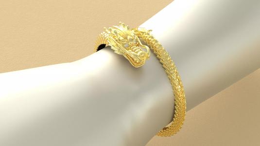 Dragon Bracelet With Eyes Diamonds