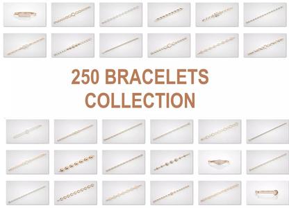 250 High Jewelry Bracelet Collection 3dm stl renders details