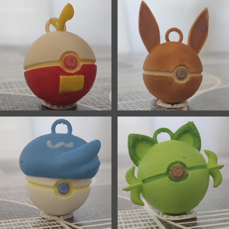 Pokemon Pokeballs key rings pack