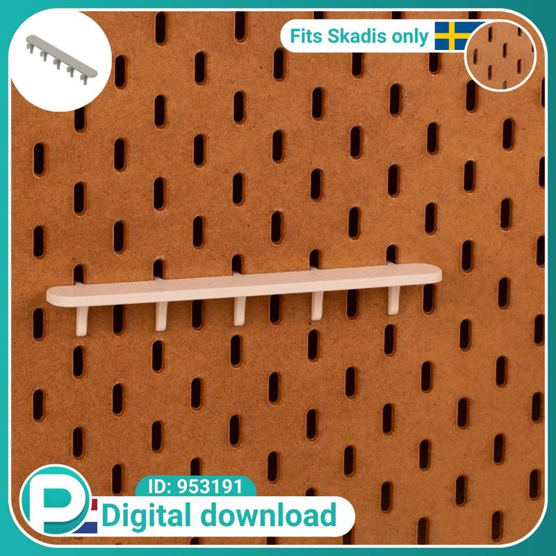 Display tray 20x2.5cm - fits IKEA Skadis pegboard - Digital download