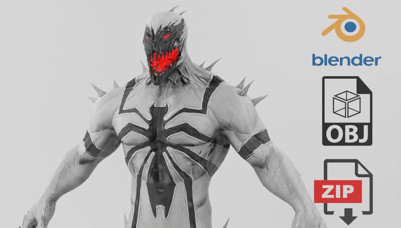 Venom Antivenom Spiderverse Textured Lowpoly