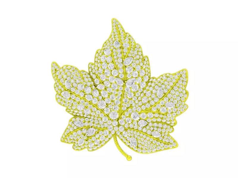 6971 Art Diamond Leaf Pendant