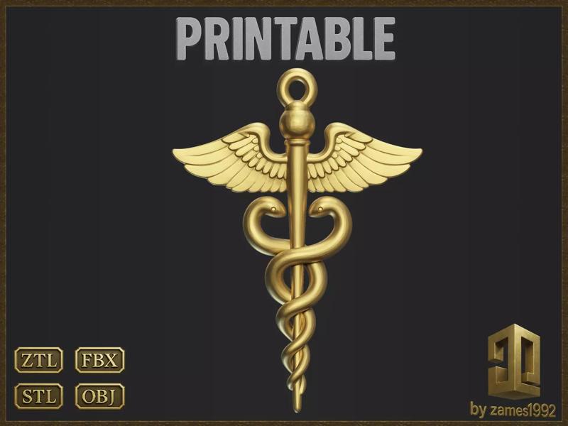 Medical Caduceus Pendant