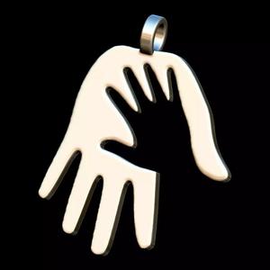 Hanb in hand steel pendant