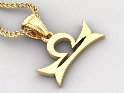 Libra Light Gold Pendant Version 5