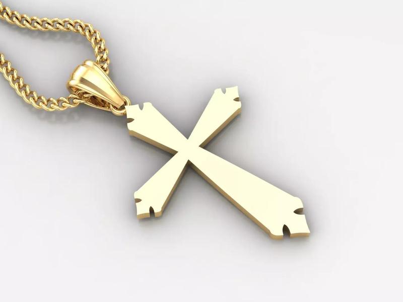 Light Gold 18K Cross Pendant 1CP097