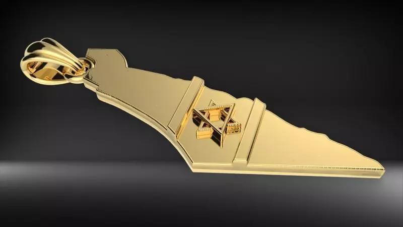 Map of Israel Necklace with Star of David Pendant Jewelry