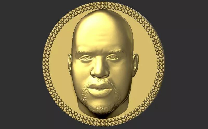Shaquille ONeal medallion pendant 3D printing ready stl obj