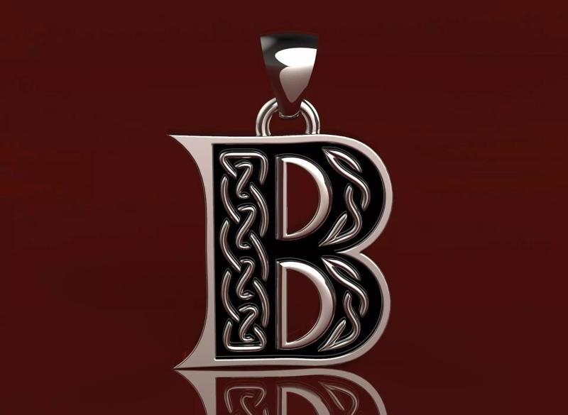 Letter pendant 2 with celtic pattern