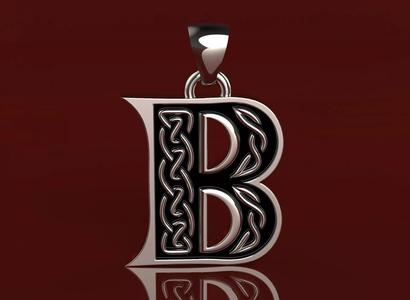 Letter pendant 2 with celtic pattern