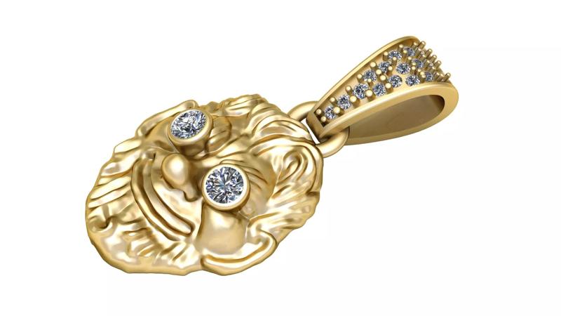 gold monkey pendant 3D printable model